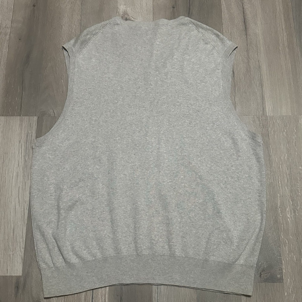 Polo Ralph Lauren Men's Gray Pima Cotton Sweater Vest Blue Pony - Size XL - Picture 2 of 9